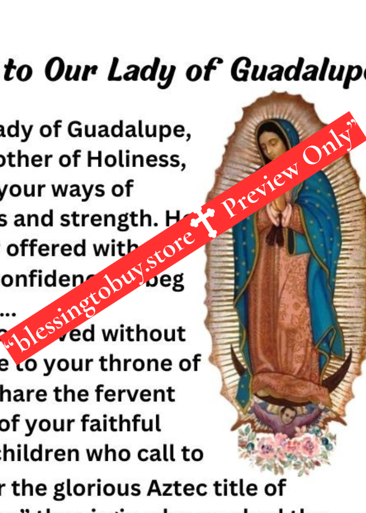 Prayer to Our Lady of Guadalupe/ Pocket Size (2.5" x 3.5") Printable Prayer Card PDF/Digital Download