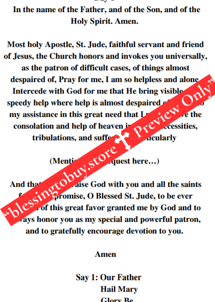 SAINT JUDE THADDEUS 9 DAYS Novena Prayer/DIGITAL DOWNLOAD/PRINTABLE (PDF FORMAT)/ 5.5 X 8.5 inches