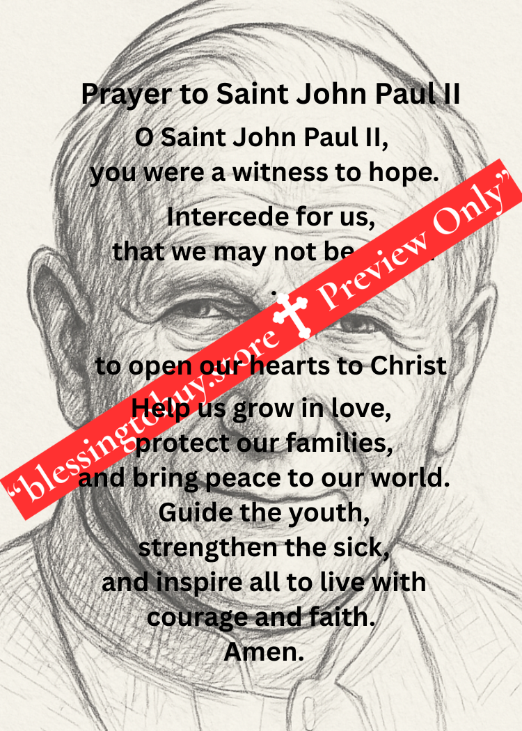 SAINT JOHN PAUL II /Pocket Size (2.5" x 3.5") Printable Prayer Card PDF/Digital Download