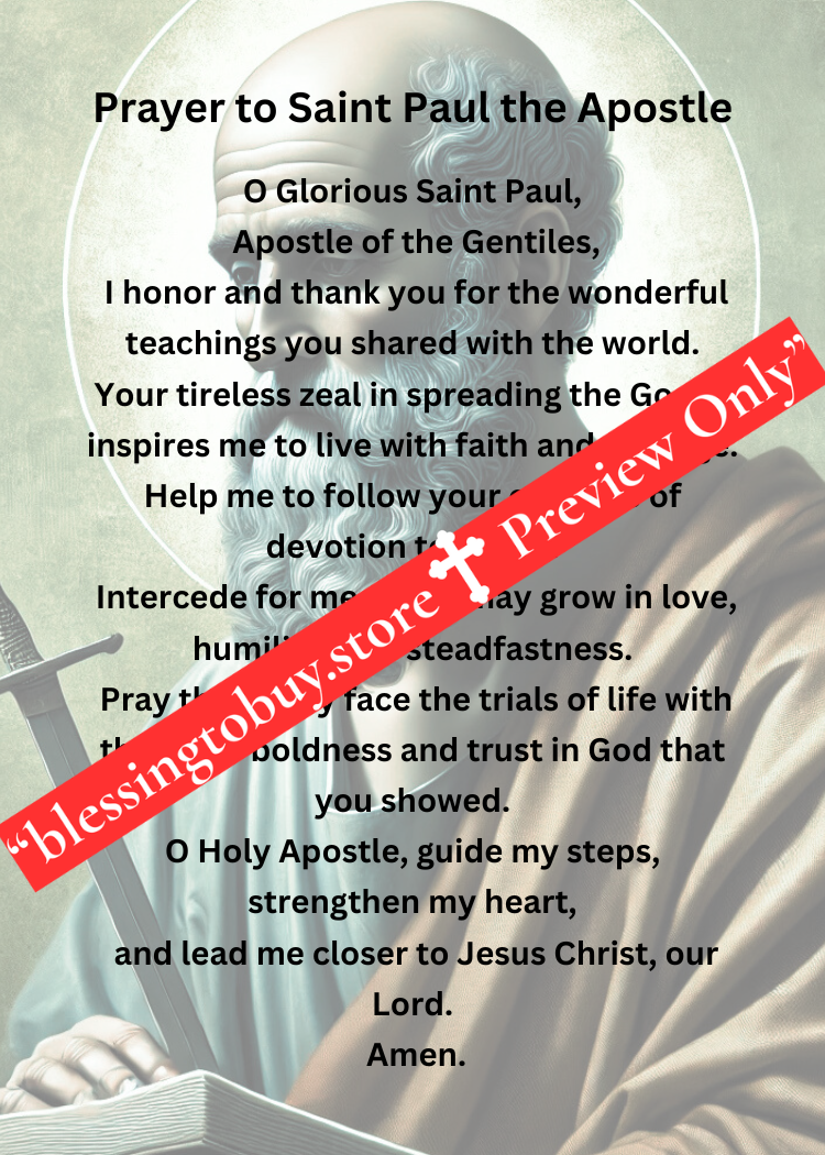 SAINT PAUL PRAYER/Pocket Size (2.5" x 3.5") Printable Prayer Card PDF/Digital Download
