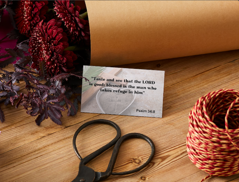 PSALM 34:8/BIBLE VERSE/TAG INSPIRATIONS/ DIGITAL DOWNLOAD/ 3.5 in x 2 in