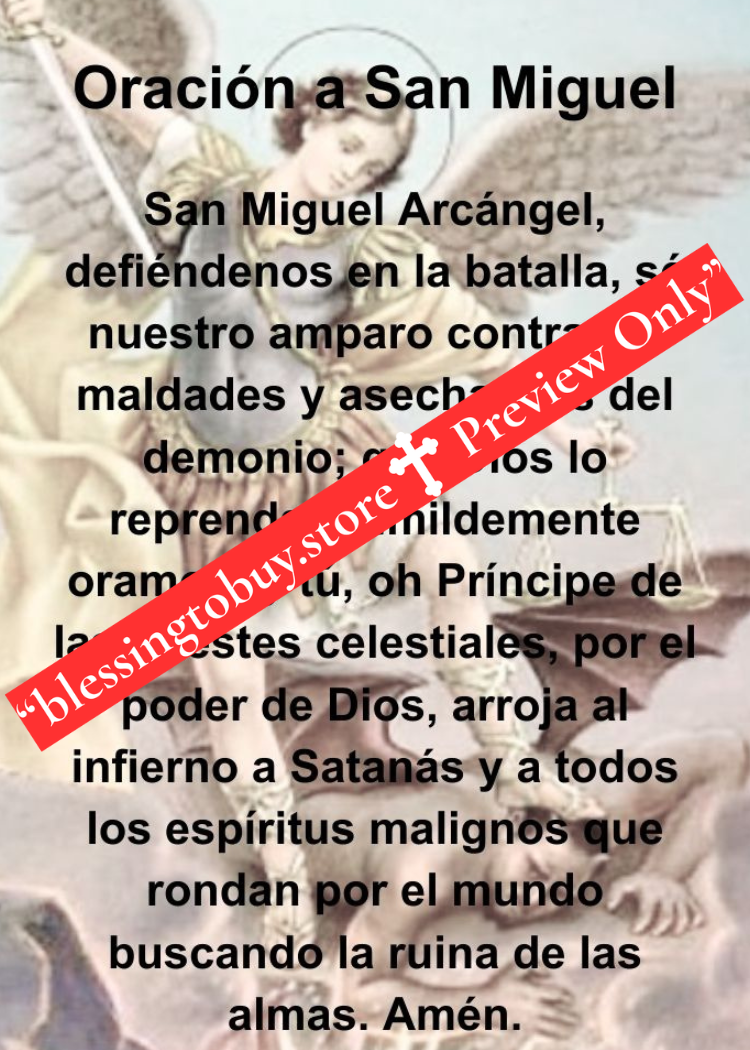 Oración a San Miguel Tamaño de Bolsillo (2.5" x 3.5") Tarjeta de Oración Imprimible PDF/Descarga Digital