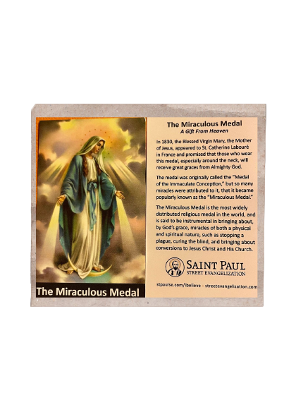 THE MIRACULOUS MEDAL HOLY CARD/ 2" x 3.5 "