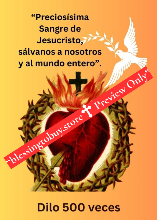 ORACIÓN DE LA SANGRE DE JESÚS Tamaño de bolsillo (2.5" x 3.5") Tarjeta de oración imprimible PDF/Descarga digital