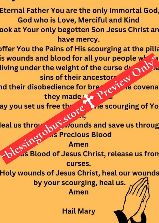 PRAYER TO CAST OUT THE CURSE IN FAMILIES/ Pocket Size (2.5" x 3.5") Printable Prayer Card PDF/Digital Download