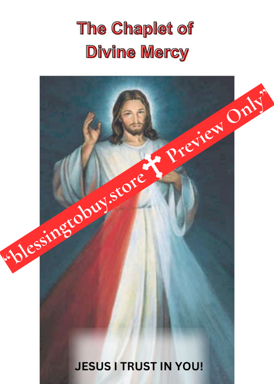 THE DIVINE MERCY CHAPLET/ Printable in PDF Format/Digital Download/5.5 x 8.5 in