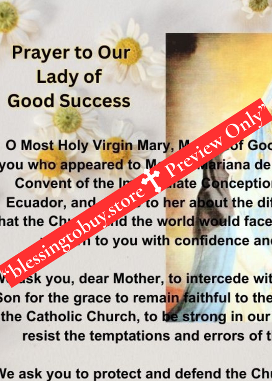 Prayer to OUR LADY OF GOOD SUCCESS/Pocket Size (2.5" x 3.5") /Printable Prayer Card PDF/Digital Download