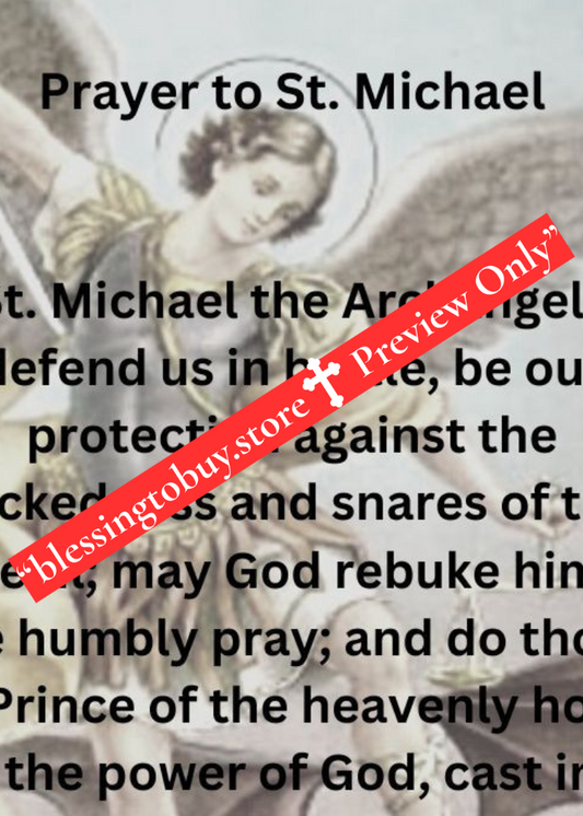 Prayer to SAINT Michael Pocket Size (2.5" x 3.5") Printable Prayer Card PDF/Digital Download