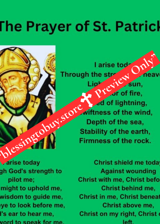 Prayer to SAINT PATRICK/Pocket Size (2.5" x 3.5") Printable Prayer Card PDF/Digital Download