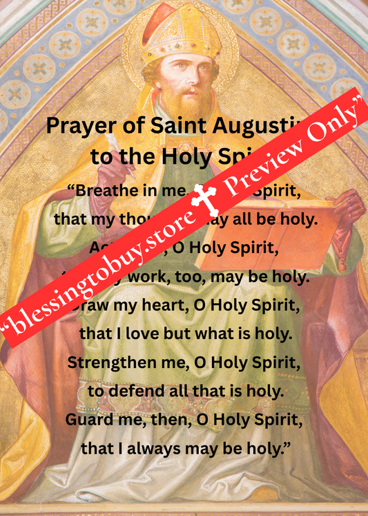 SAINT AUGUSTINE OF HIPPO  PRAYER/Pocket Size (2.5" x 3.5") Printable Prayer Card PDF/Digital Download