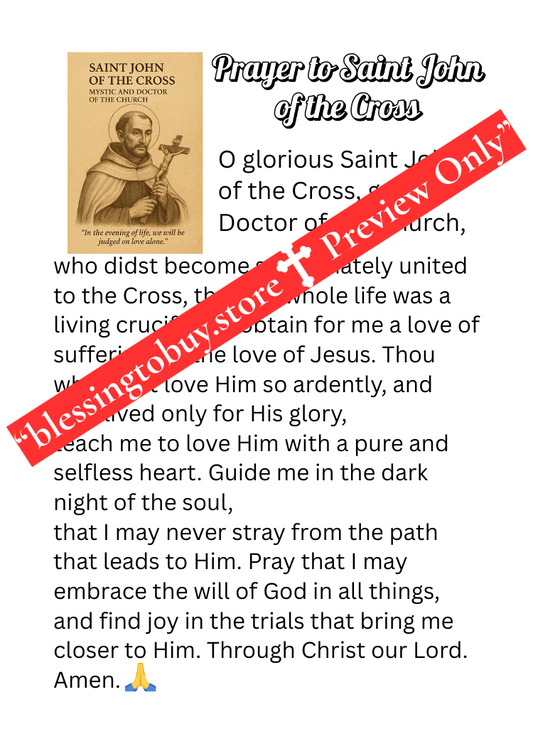 SAINT JOHN OF THE CROSS PRAYER/Pocket Size (2.5" x 3.5") Printable Prayer Card PDF/Digital Download