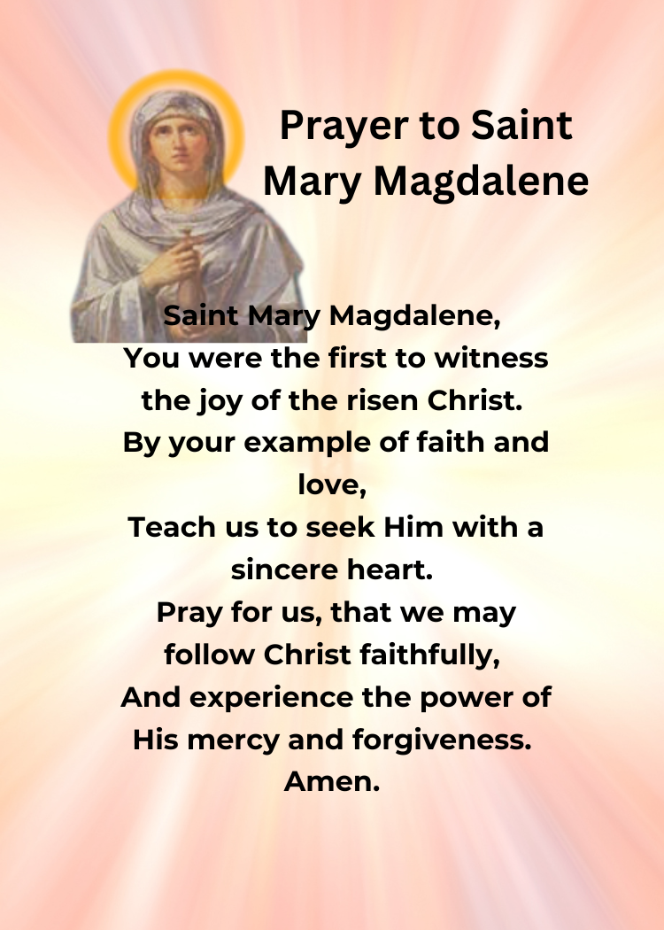 SAINT MARY MAGDALENE PRAYER/Pocket Size (2.5" x 3.5") Printable Prayer Card PDF/Digital Download