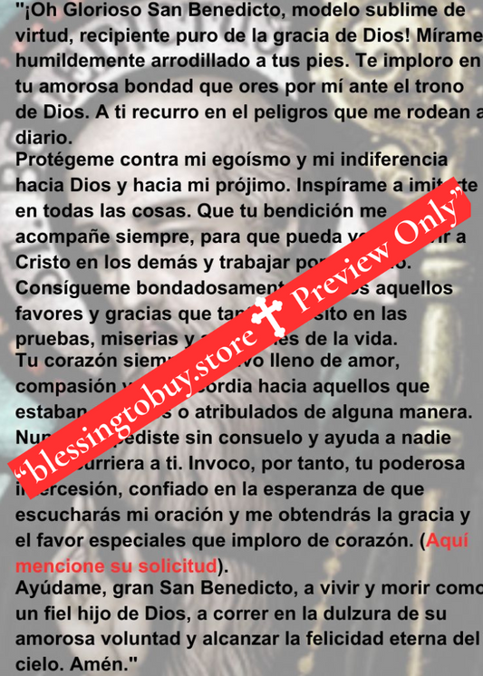 ORACIÓN DE SAN BENEDICTO/Tamaño de bolsillo (3" x 3.5") Tarjeta de oración imprimible PDF/Descarga digital