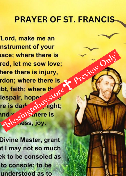 PRAYER OF SAINT FRANCIS/Pocket Size (2.5" x 3.5") Printable Prayer Card PDF/Digital Download