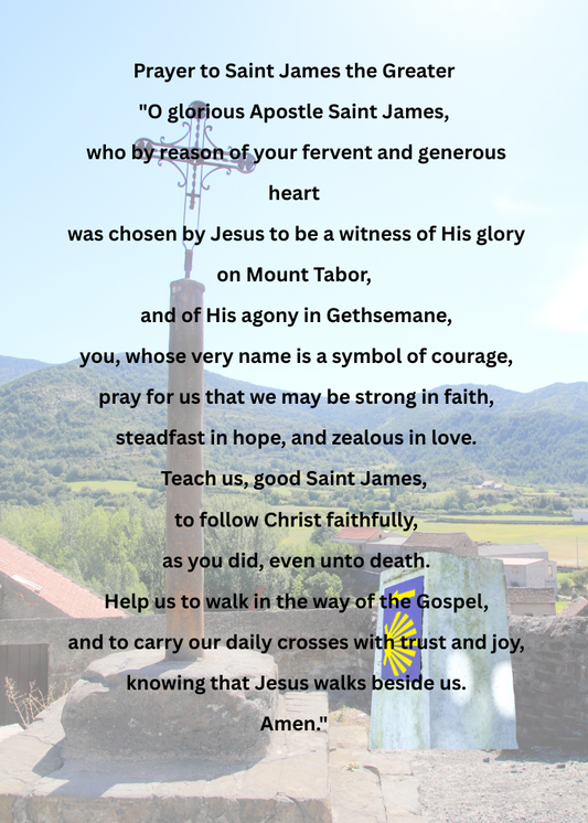 SAINT JAMES PRAYER/Pocket Size (2.5" x 3.5") Printable Prayer Card PDF/Digital Download
