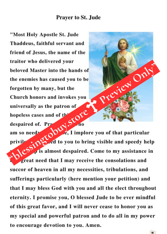 Prayer to SAINT JUDE/SAINT OF DESPERATE AND HOPELESS CAUSES/ Pocket Size (2.5" x 3.5") Printable Prayer Card PDF/Digital Download