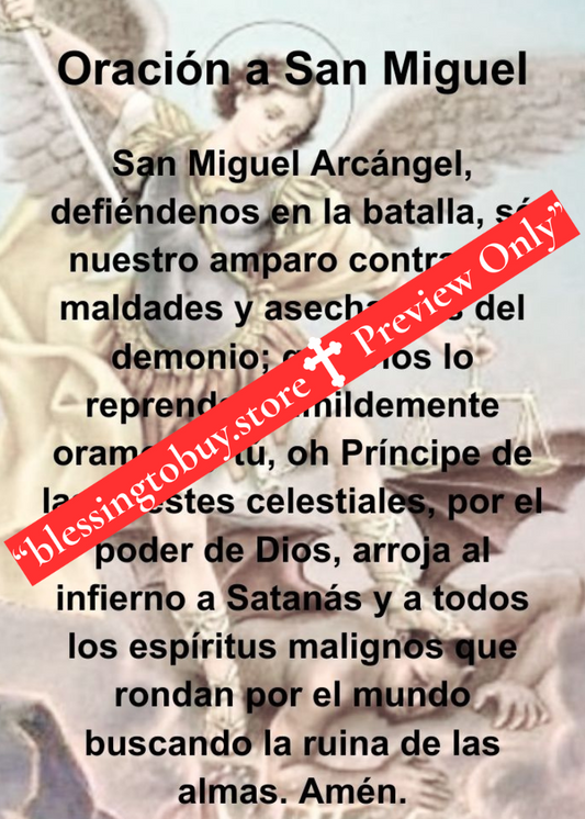 Oración a San Miguel Tamaño de Bolsillo (2.5" x 3.5") Tarjeta de Oración Imprimible PDF/Descarga Digital