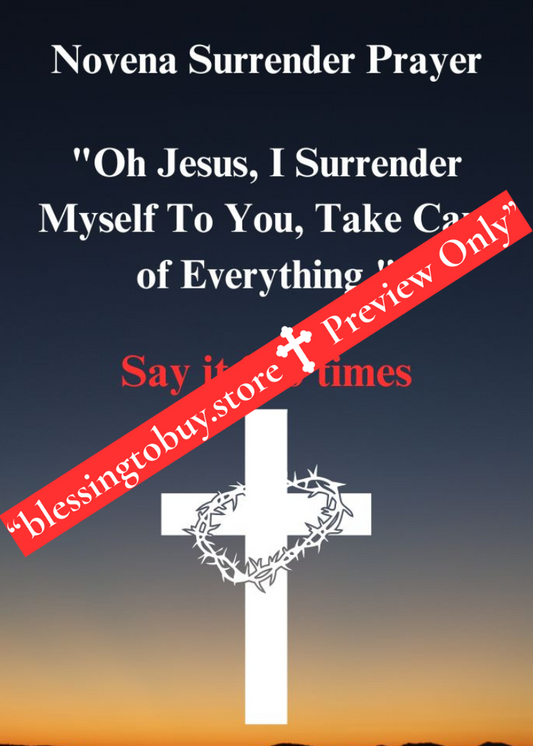 NOVENA SURRENDER PRAYER/  Pocket Size (2.5" x 3.5") Printable Prayer Card PDF/Digital Download