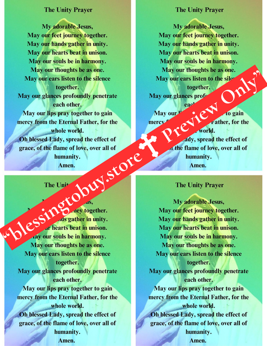BUDGET BUNDLE/THE UNITY PRAYER /12 pcs. 2.5" x 3.5" /Printable Prayer Card/PDF/Digital Download