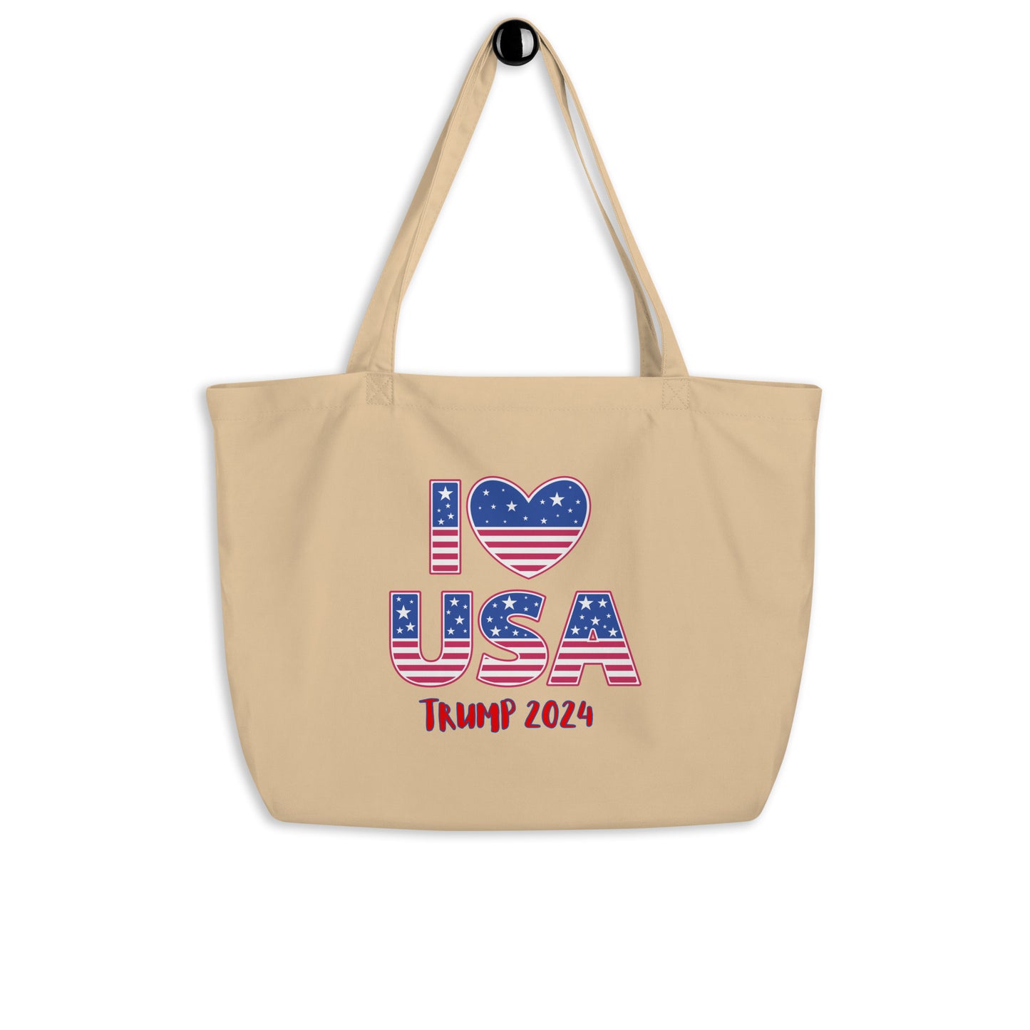 I LOVE USA/Large organic tote bag