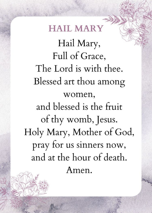 HAIL MARY PRAYER Pocket Size (2.5" x 3.5") Printable Prayer Card PDF/Digital Download